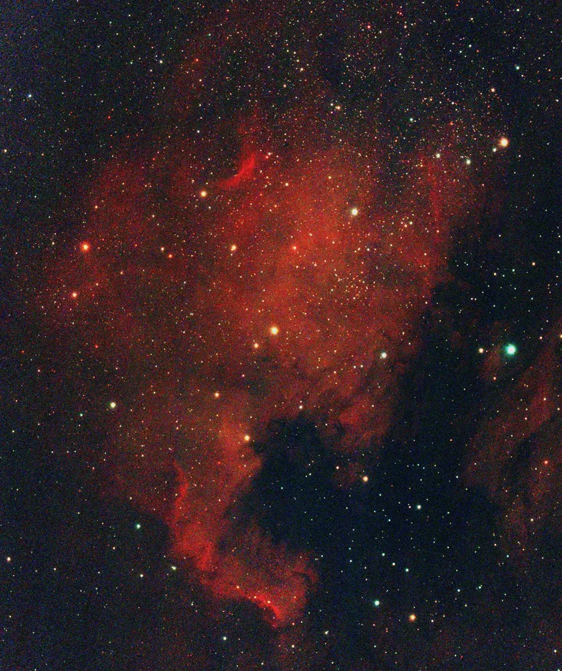 La nébuleuse de l'Amérique du Nord NGC7000 photographiée en Aveyron
