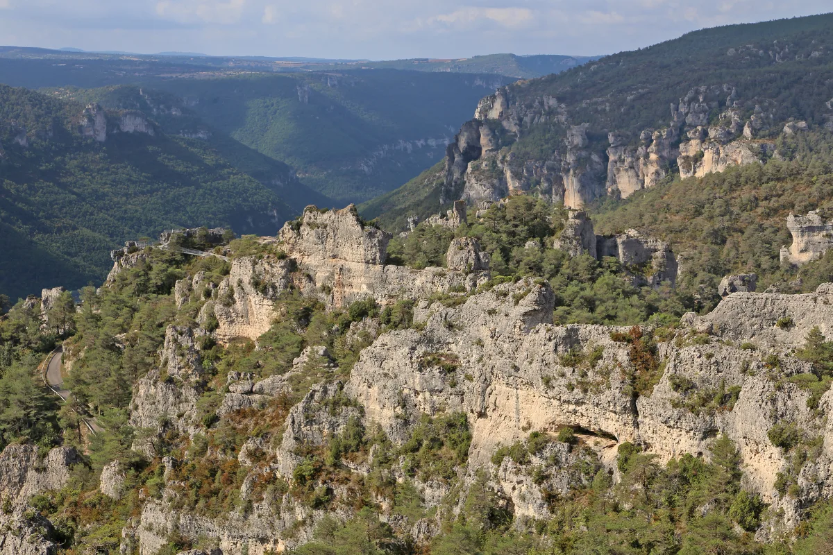 Formations rocheuses dolomitiques du chaos de Montpellier-le-Vieux, sur le Causse Noir en Aveyron