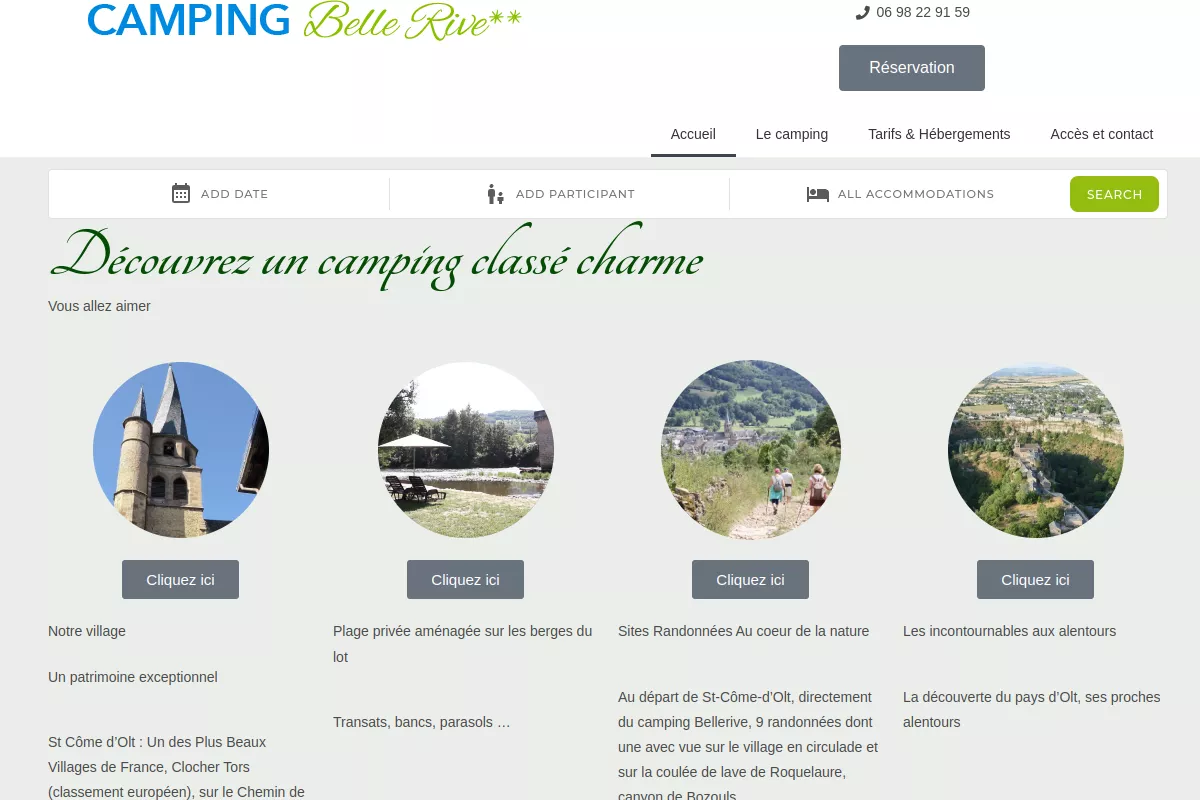 Aperçu du site de Camping Bellerive