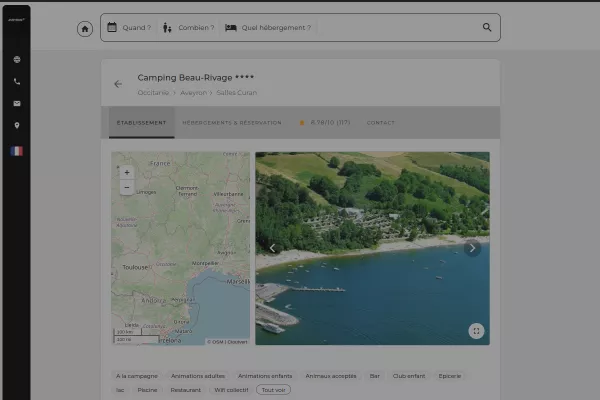 Camping Beau Rivage - Lac de Pareloup (groupes)