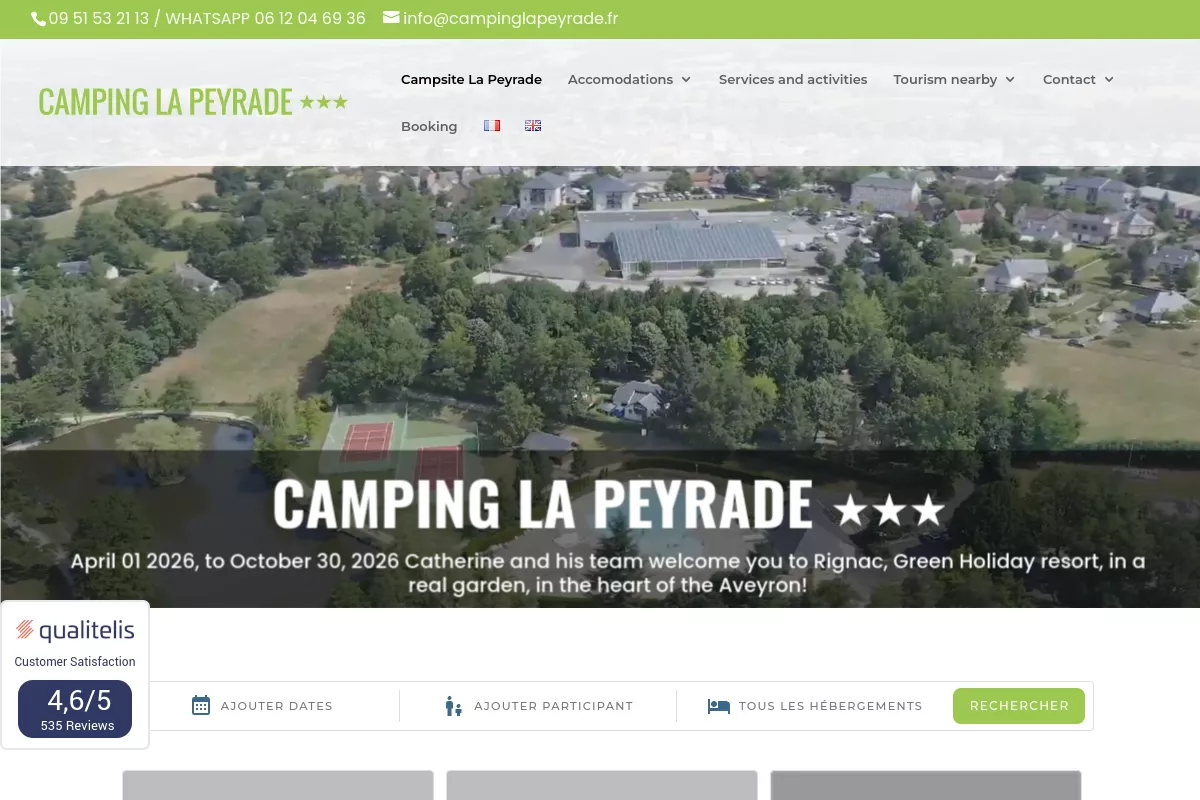 Aperçu du site de CAMPING LA PEYRADE