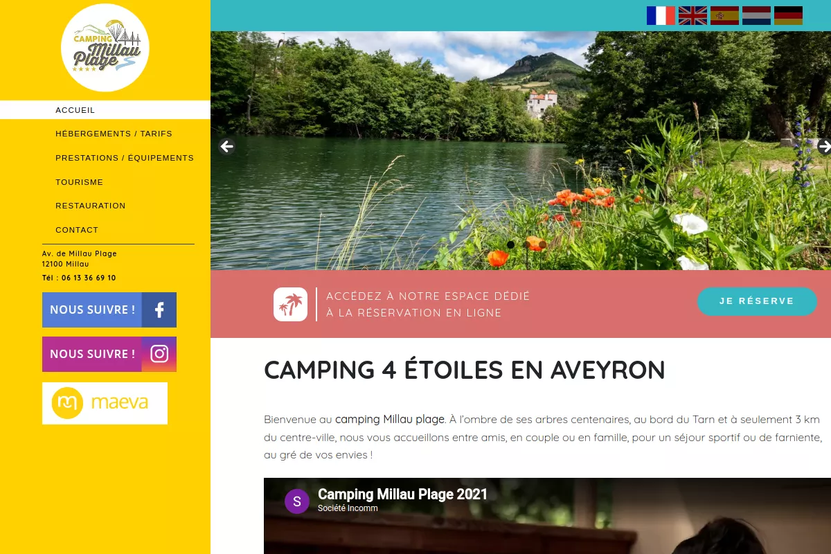 Aperçu du site de Camping Le Millau Plage