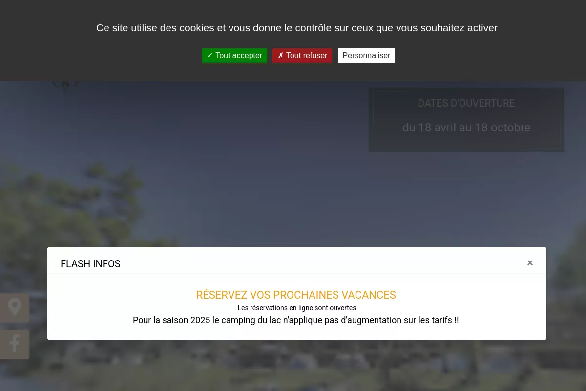 Aperçu du site de CAMPING LES MOULINOCHES - Lac de Pont de Salars